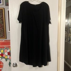 Rosebud black shirt sleeve tee shirt dress with pockets